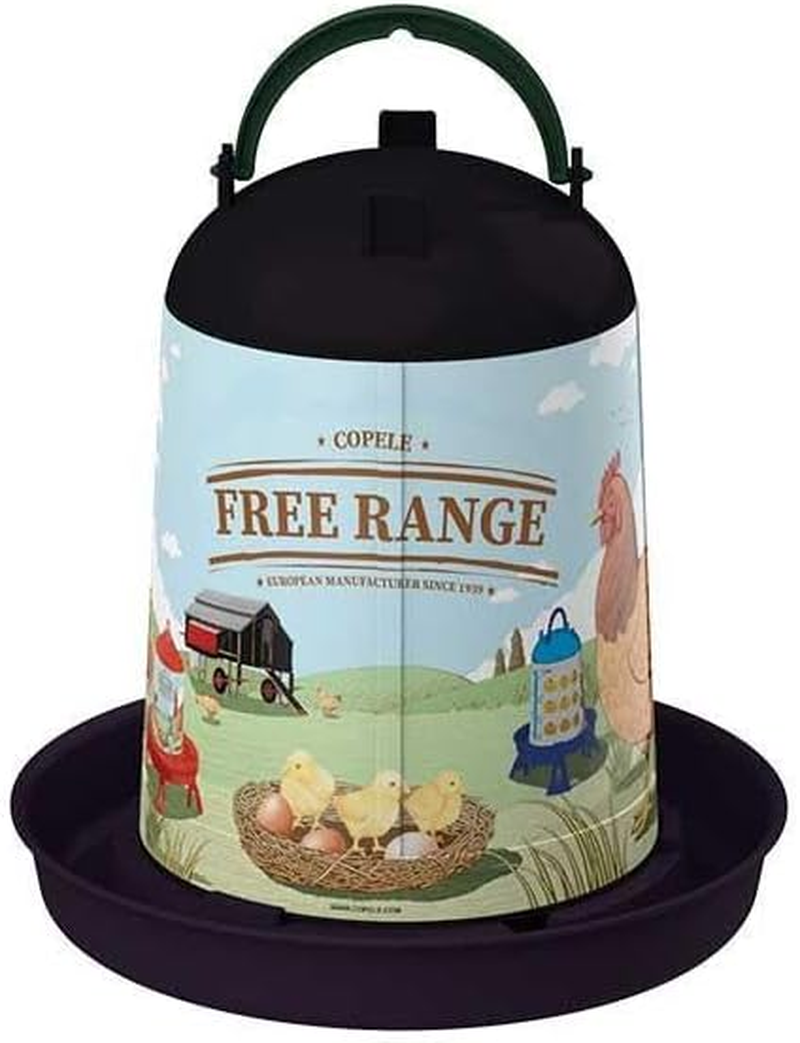 COPELE Free-Range Poultry Drinker, 5L Capacity, Recycled Plastic with Hanging Handle (Blue, 5L)