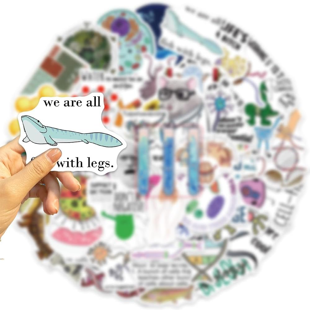 100 Pcs Biology Laboratory Vinyl Stickers,Laboratory Graffiti Stickers,Vinyl Waterproof Sticker for Kids Teens Girls,For Phone Laptop Bottles Skateboard Computer Phone Luggage Guitar Gifts Sticker image number 4