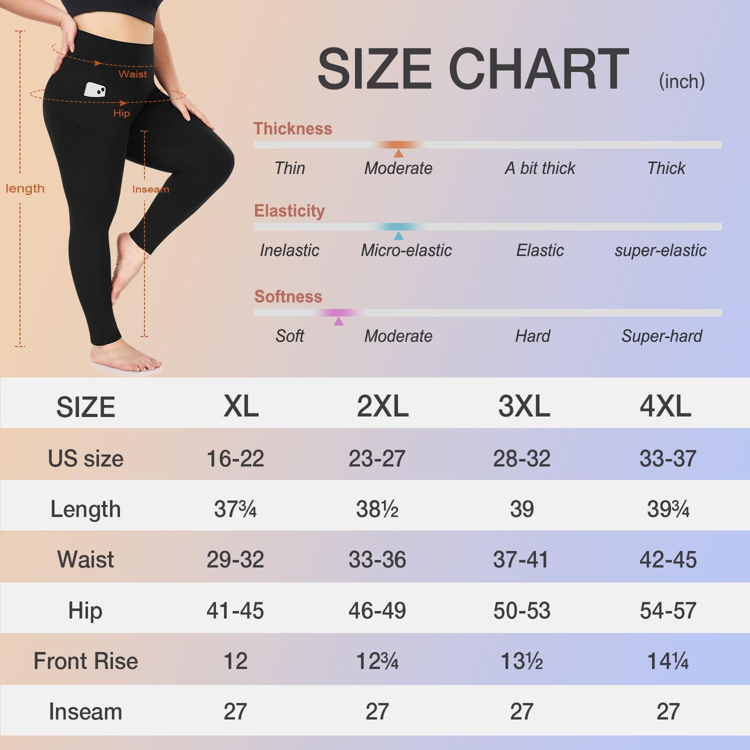 Yeug Women'S plus Size Leggings with Pocket-High Waist Tummy Control Yoga Pants Workout Running Black Leggings image number 6