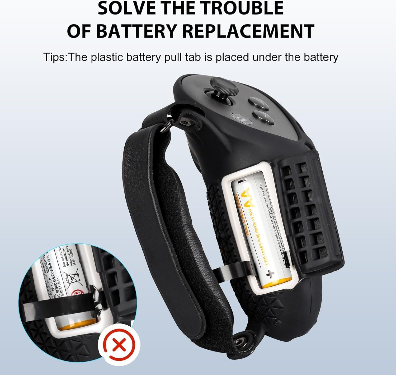 ZONEY Upgraded Controller Grips for Quest 3, Adjustable Hand Grips with Battery Openning and Foam Knuckle Straps, VR Protector Accessories Straps with Widen and Thicken Sponge (Black) image number 5