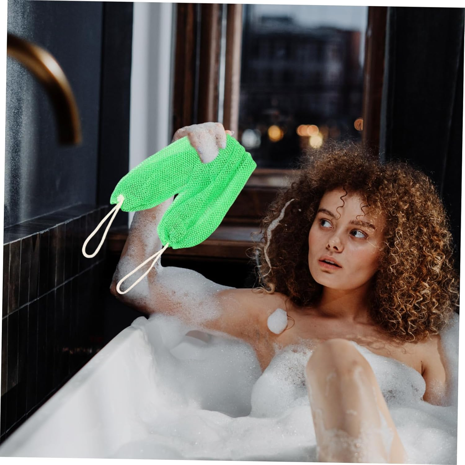 UTHCLO 2Pcs African Net Bath Sponge: Exfoliating Shower Back Scrubber - Long African Exfoliating Net Washcloth Bath Sponge for Women Men image number 1