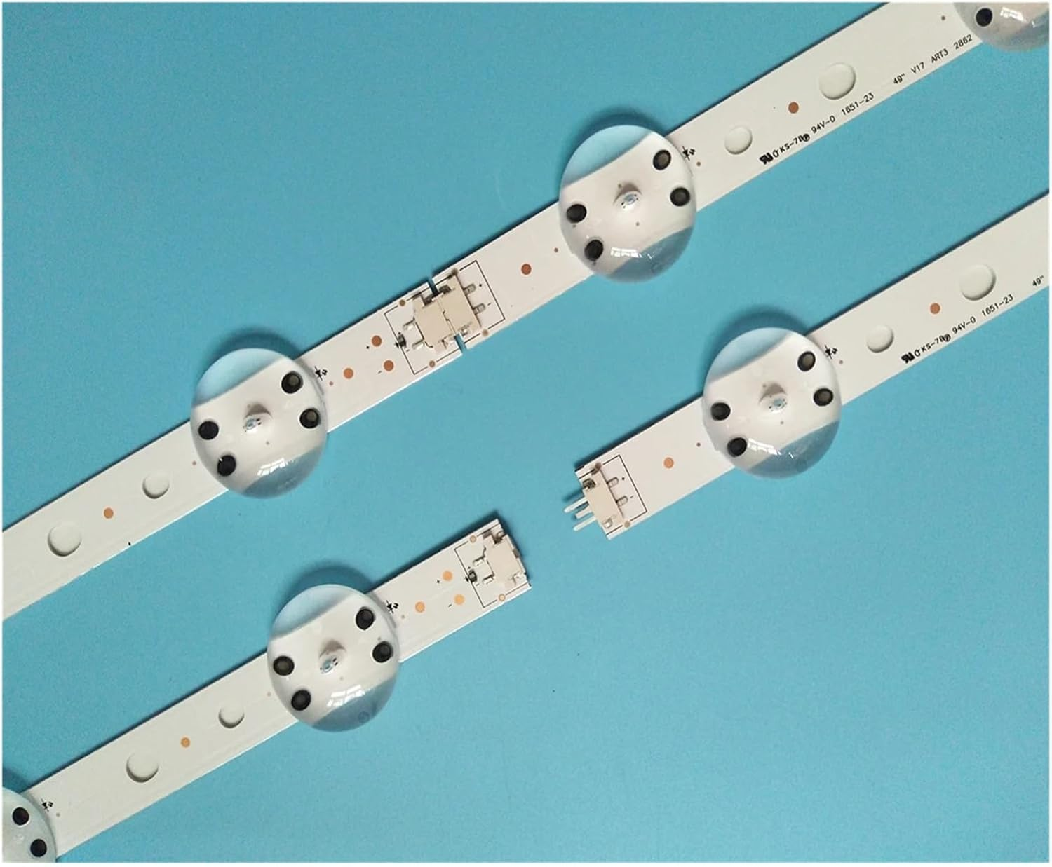 1Set=4Pcs(2*R1 2*L1) R1+L1=12LED(3V) 1020MM LED TV Illumination Part Replacement for 49LJ610V-TA 49LJ610V-ZA 49LJ610Y-TA LED Bar Backlight Strip Line Ruler V1749L1 2862A