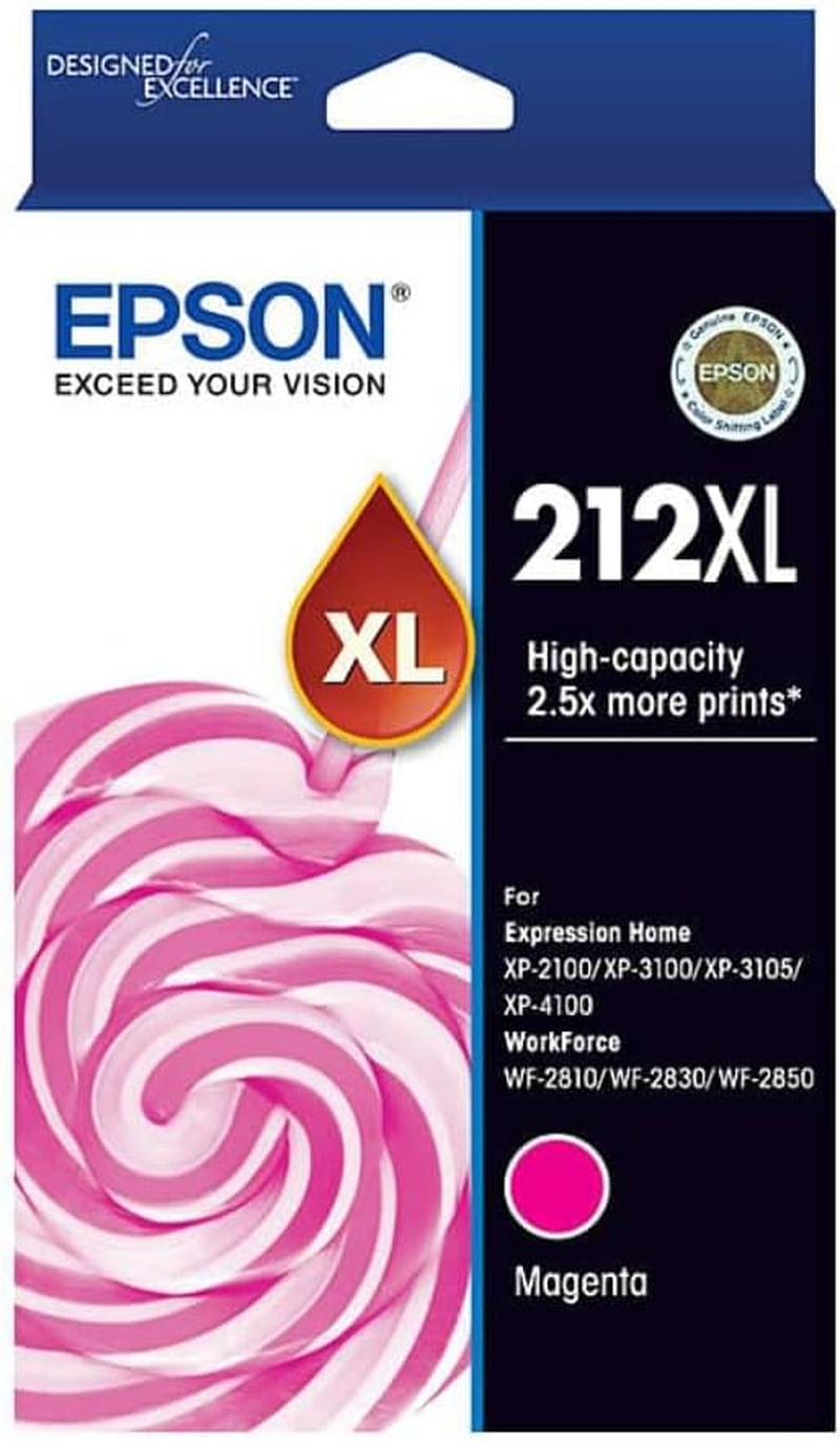 Epson 212XL - High Capacity - Magenta Ink Cartridge for XP-5100 WF-2860, Single Pack, C13T02X392