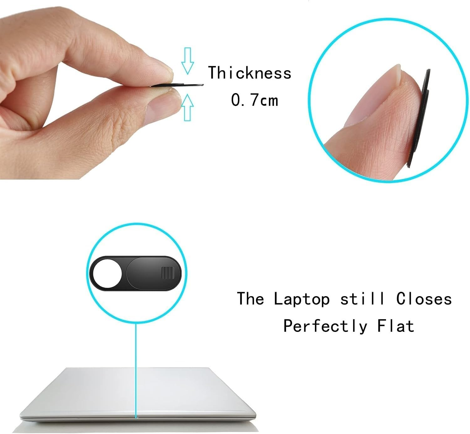 Webcam Cover Slide[12 Pack], 0.027 Inch Ultra Thin Privacy Sliders for Imac & Iphone/Macbook/Laptop/Ipad/Pc Accessories - Camera Blocker Security Protector - Black (Black) image number 6