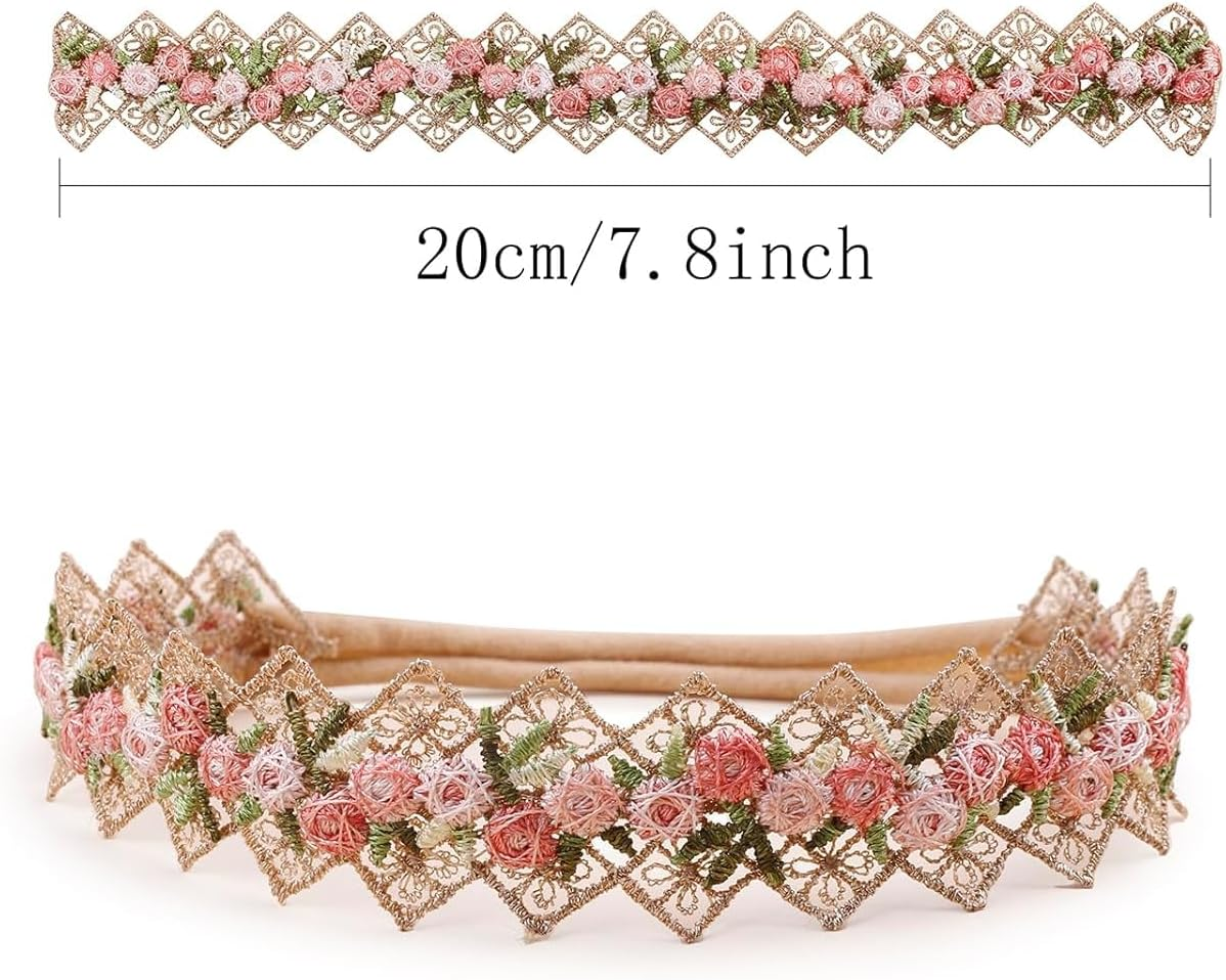 New Model Baby Girl Nylon Headbands Nylon Flower Elastic Hairbands 3Pcs Hair Accessories for Newborn Infant Toddlers image number 5