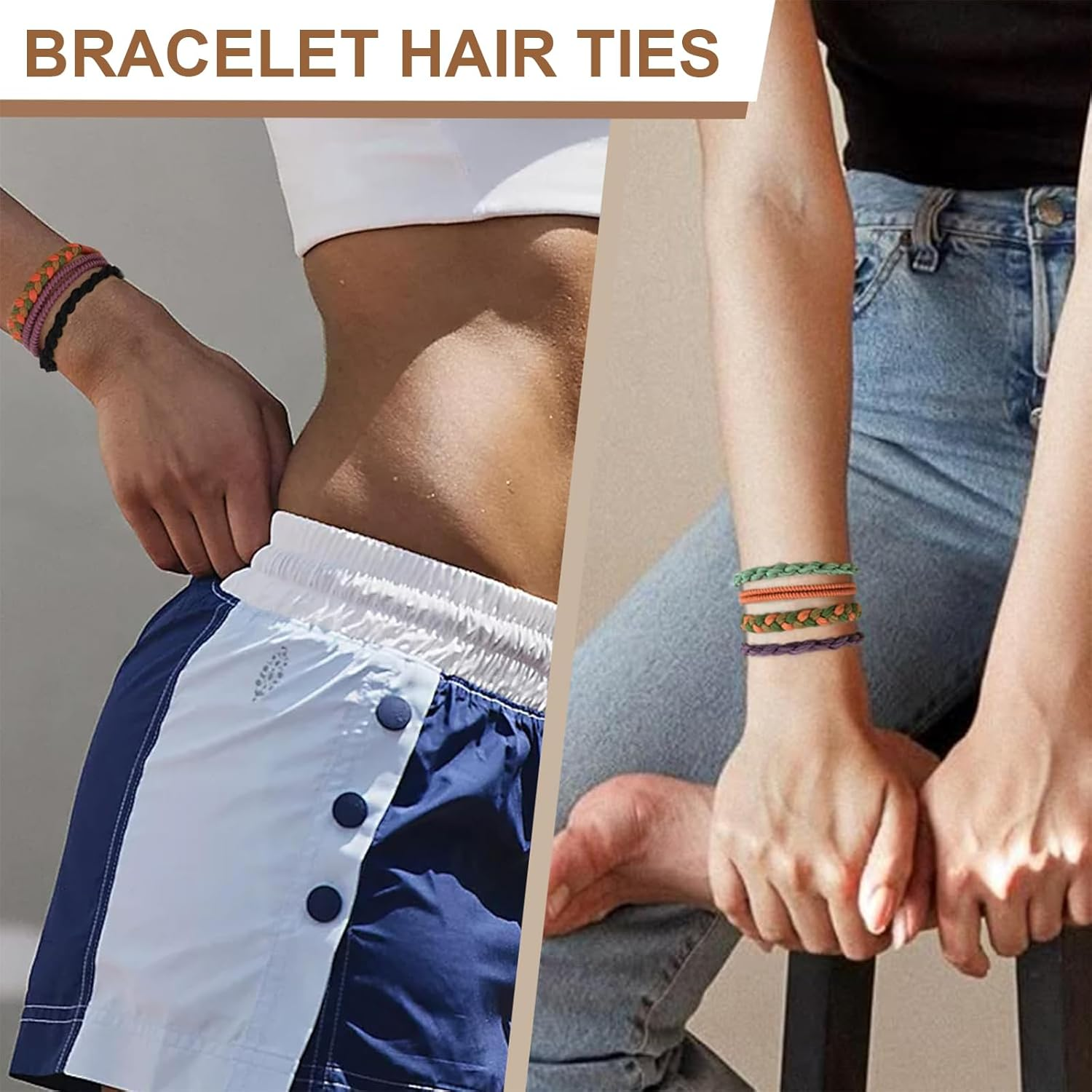 Evadollina Hair Ties Ladies, 48 Piece Hair Accessories, Hair Ties, Hair Bands, Dark Camouflage Headbands, Scrunchies, Hair Tie Bracelet, Hair Accessories Ladies, Christmas image number 2