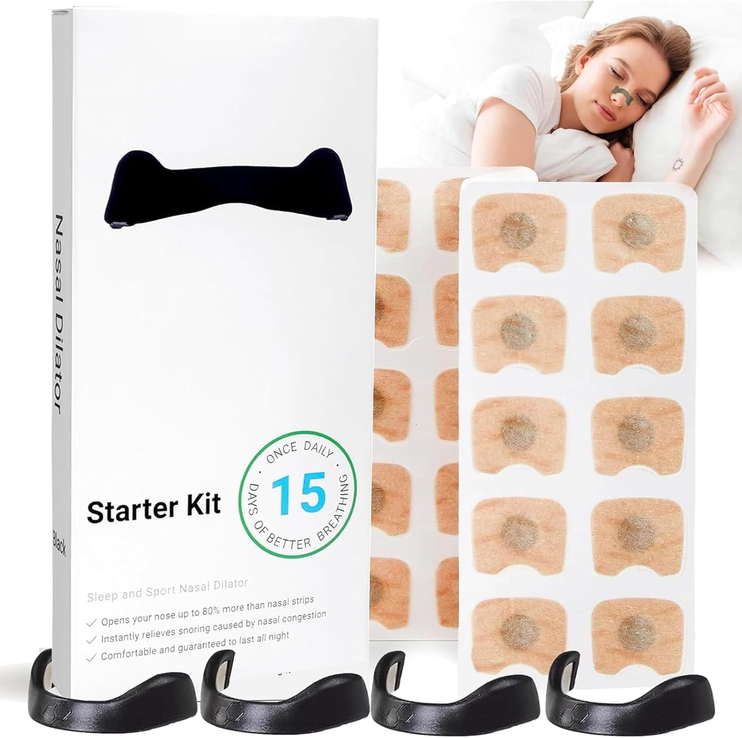 Breathing Nasal, Nasal Strips Starter Kit,Nose Strap for Breathing、Skin Safe Nasal Strips、 Reducing Snoring and Improving Sleep Quality，Suitable for Hotels/Families/Travel image number 6