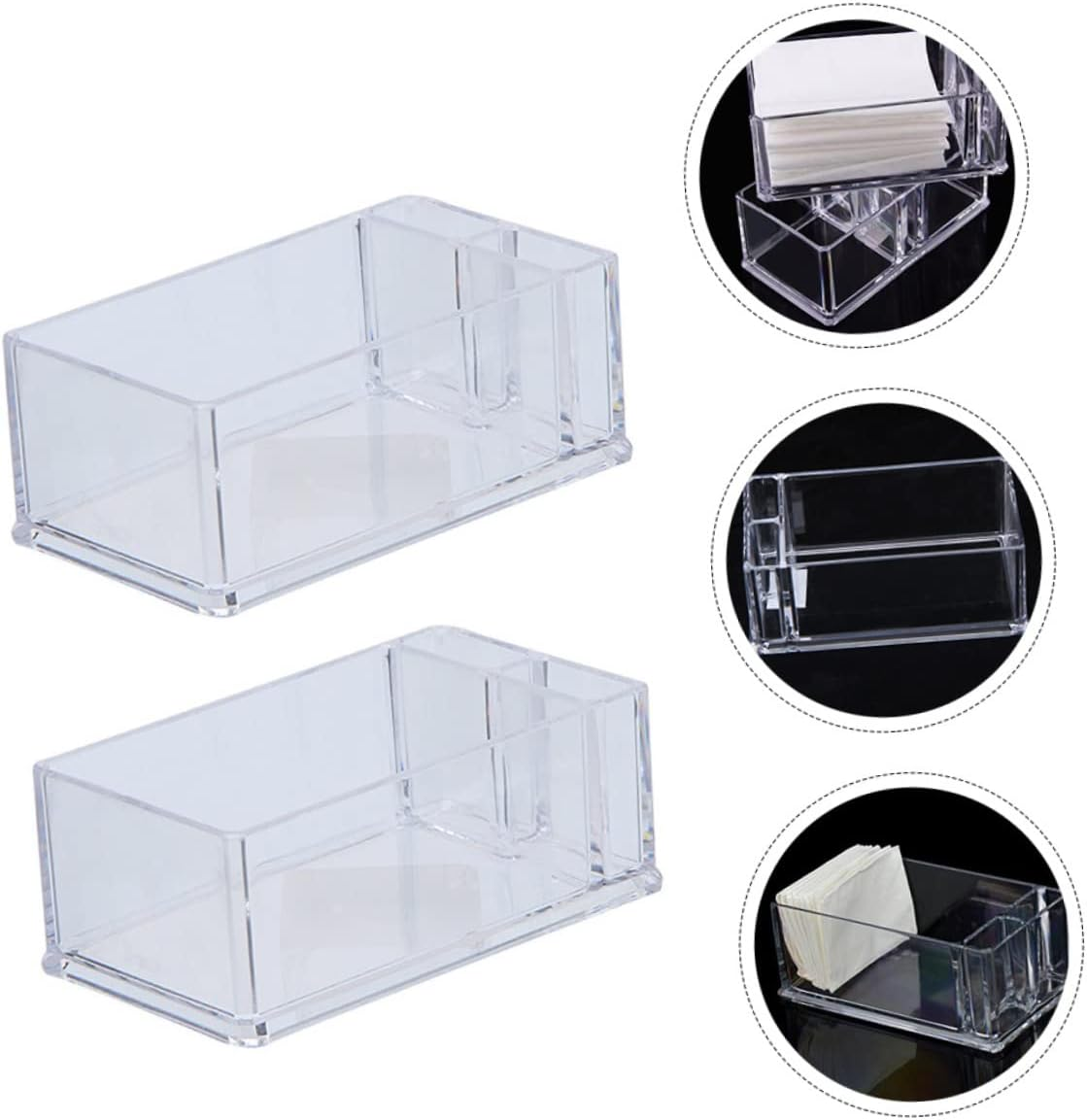 2Pcs Tissue Holders Desktop Napkin Dispenser Convenient Tissue Case for Home Office Restaurant Use