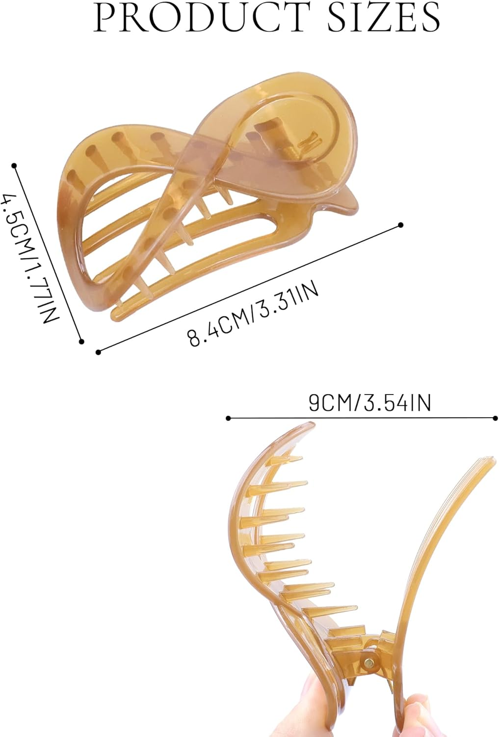 Kavya Hair Clips 6 Pcs Claw Clips for Thick Hair, Non-Slip Hair Claw Clips French Style Hair Claws Hair Accessories for Women (Glossy) - Matte-2 image number 3