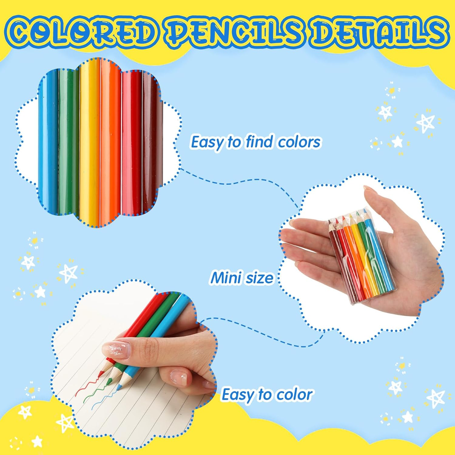 Cholemy 20 Sets Mini Colored Pencils 3.5 Inch Portable Short Color Pencil Bulk Coloring Pencils Pre Sharpened Drawing Colored Pencil for Kids Children Painting Classroom, 6 Assorted Colors image number 6