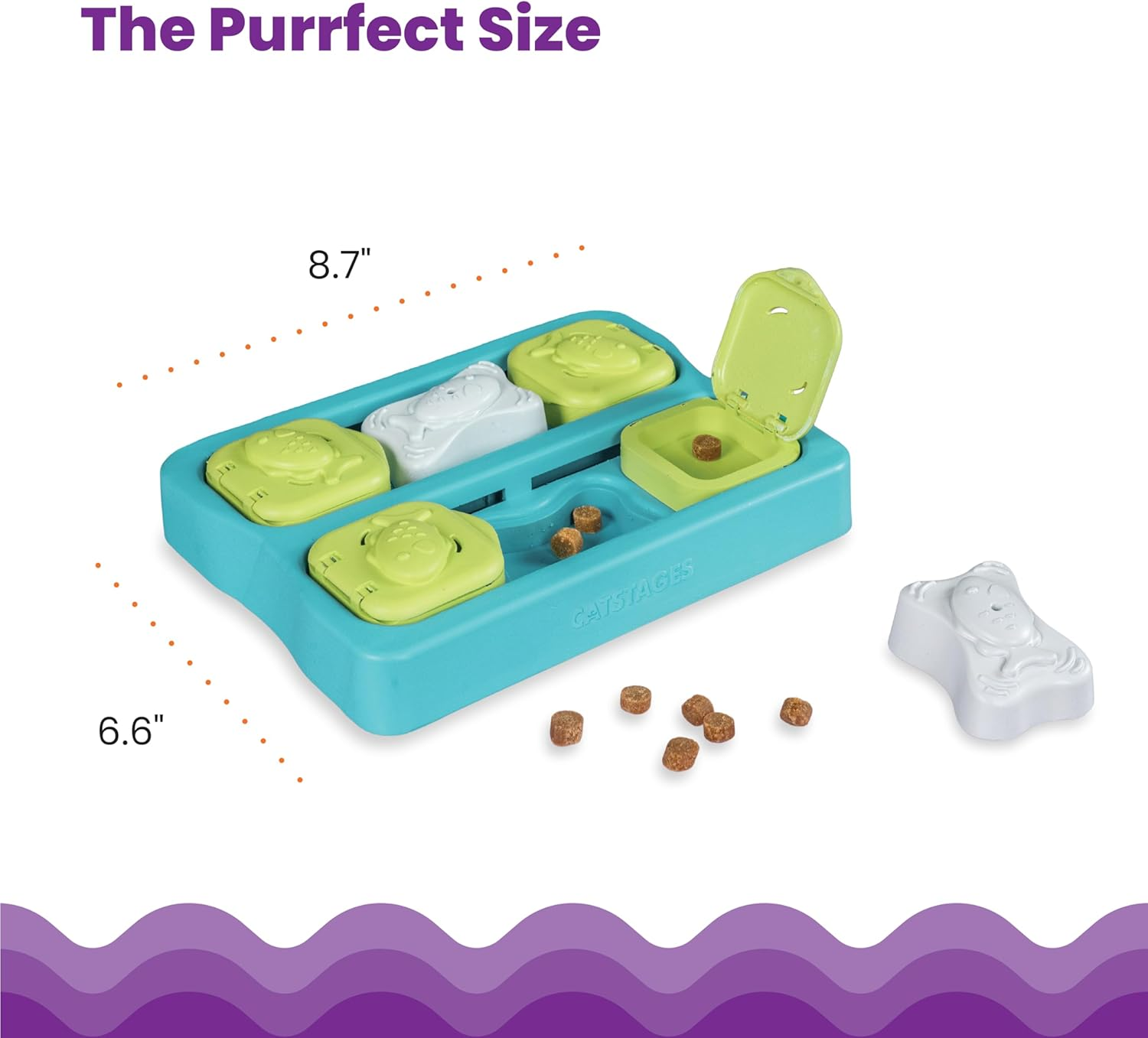 Catstages Kitty Cube Puzzle Interactive Cat Treat Puzzle Cat Toy, Blue image number 6