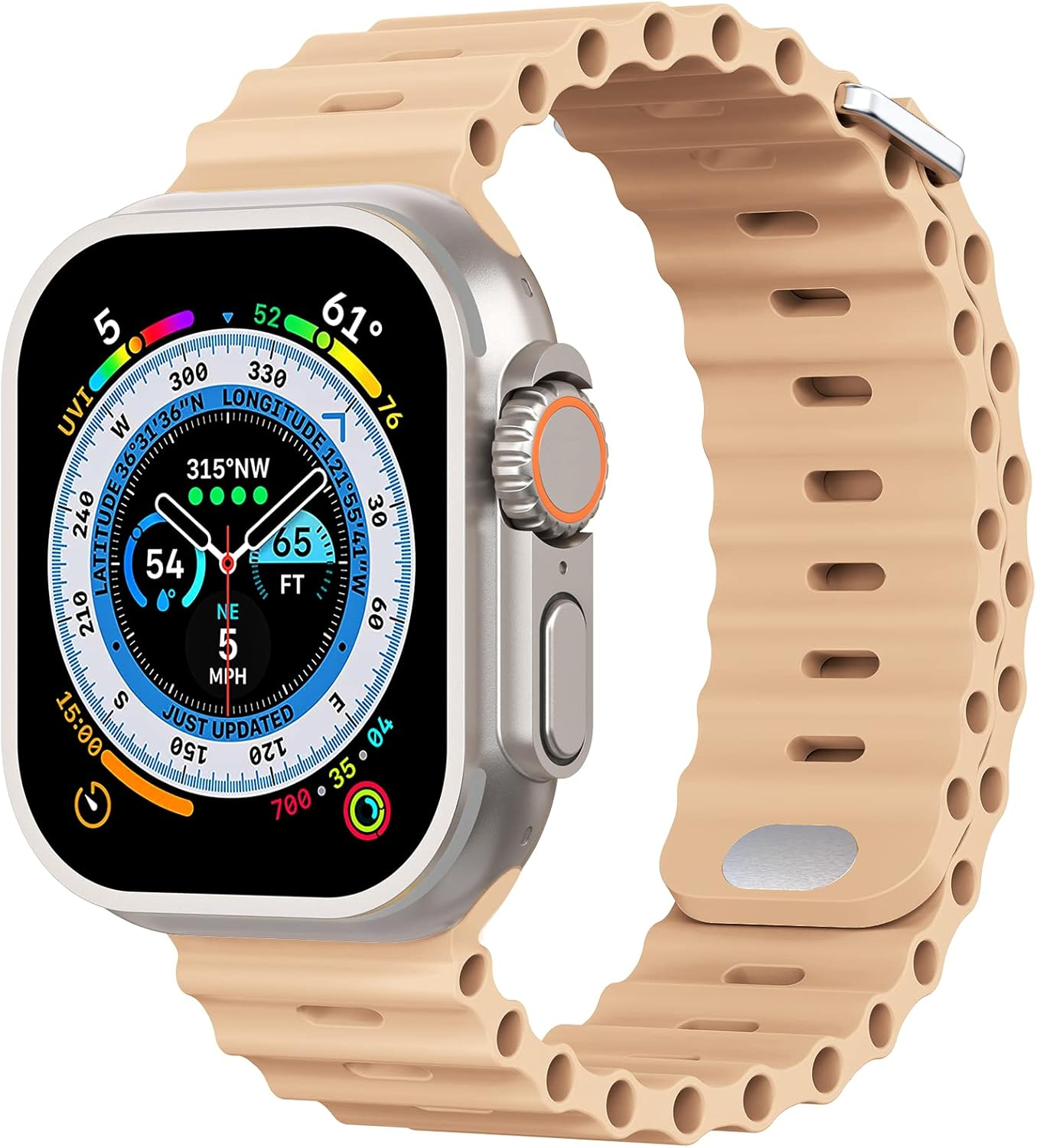 Lifenova Sport Ocean Bands Compatible with Apple Watch Band 42Mm 44Mm 45Mm 49Mm for Women Men Waterproof Strap Replacement Wristbands Accessories for Iwatch Apple Watch Ultra SE Series 8/7/6/5/4/3/2/1 - Black Red image number 3