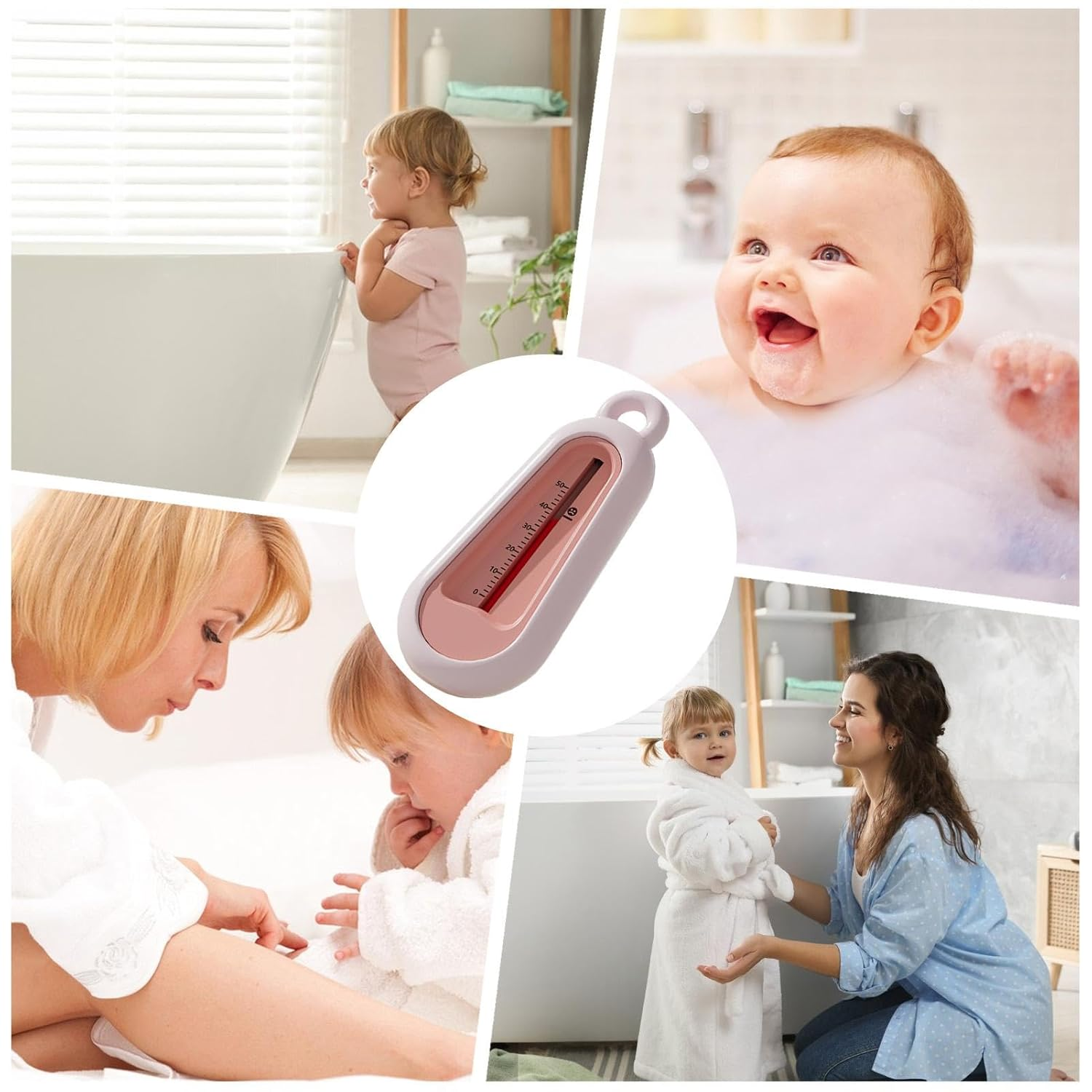 Baby Bath Thermograph | Safe Quick Display Water Thermograph Digital Thermograph | Sturdy Bath Thermograph for Home Pool or Outdoor Spa - Pink image number 5
