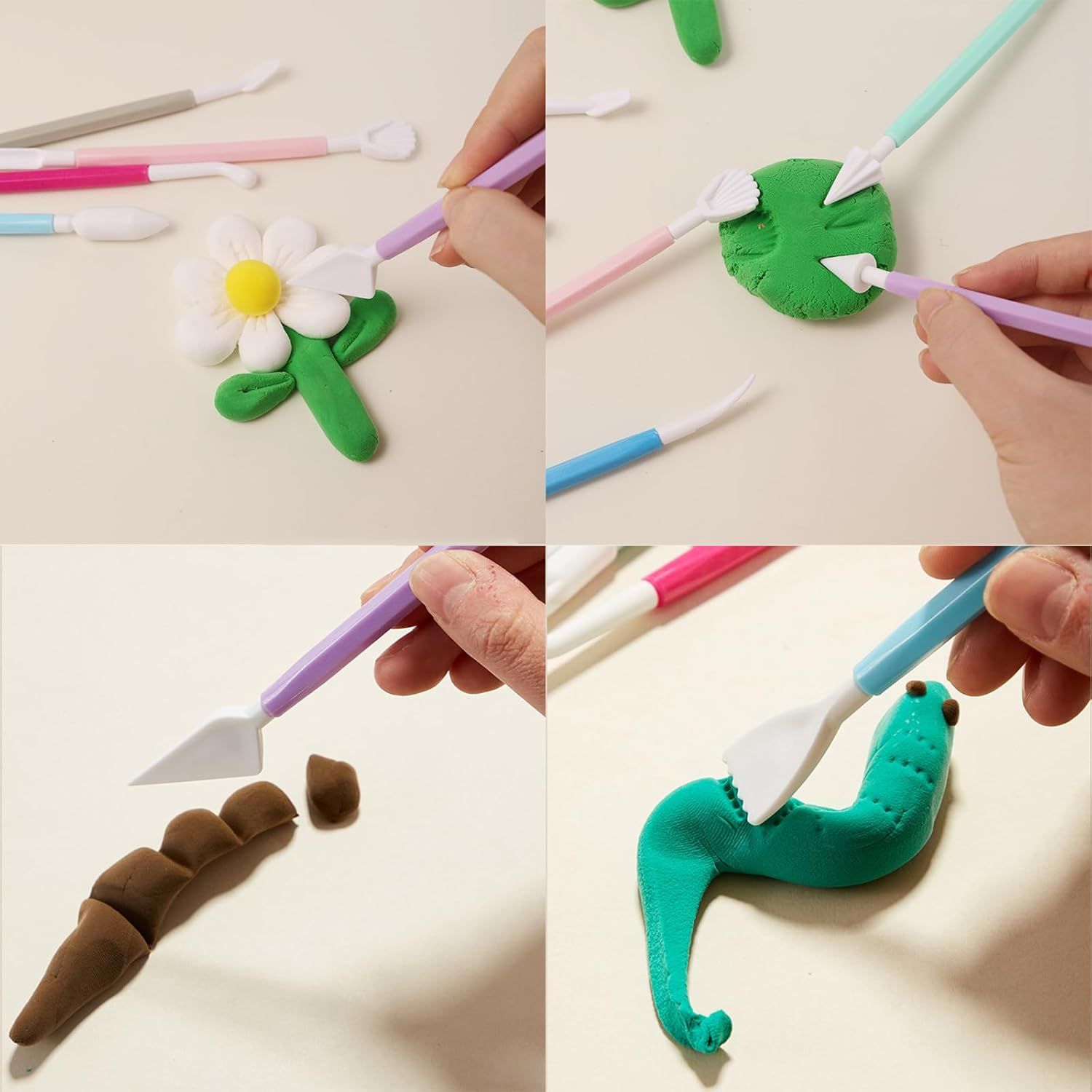 9-Piece Polymer Clay Tools Set - Dual-Ended Sculpting Tools Kit for Clay Modeling, Fondant & Cake Decorating (18 Shapes, Food-Safe PP+ABS) image number 1