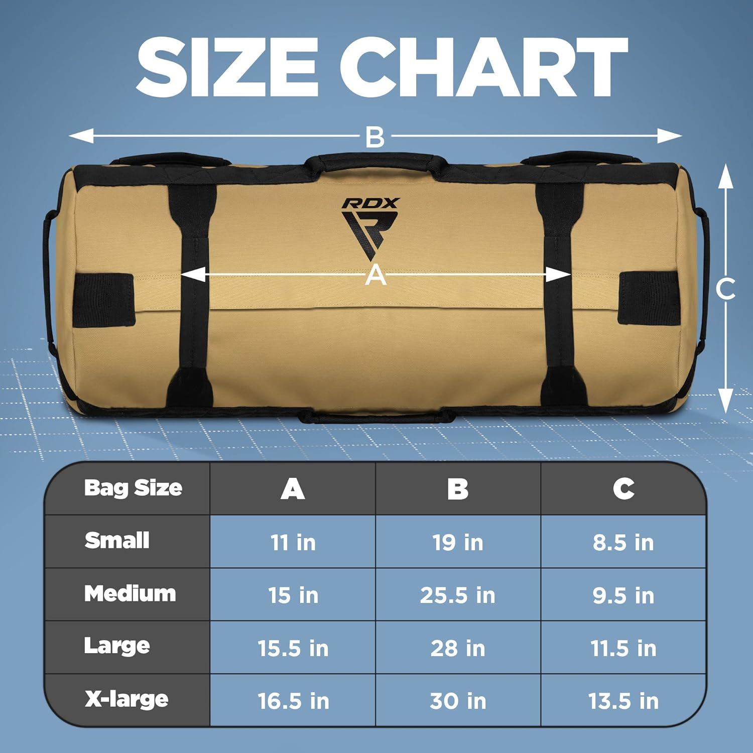 RDX Sandbag for Fitness Weights Training, Unfilled Power Bags with Handles, 2-90 KG Adjustable Weighted Slam Bag for Strength Powerlifting Running Heavy Workout Home Gym Exercises, SOLD as UNFILLED