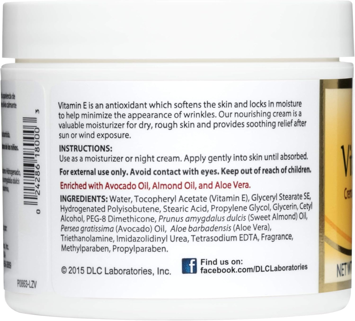 De La Cruz Vitamin E Cream, 4 Ounce image number 3