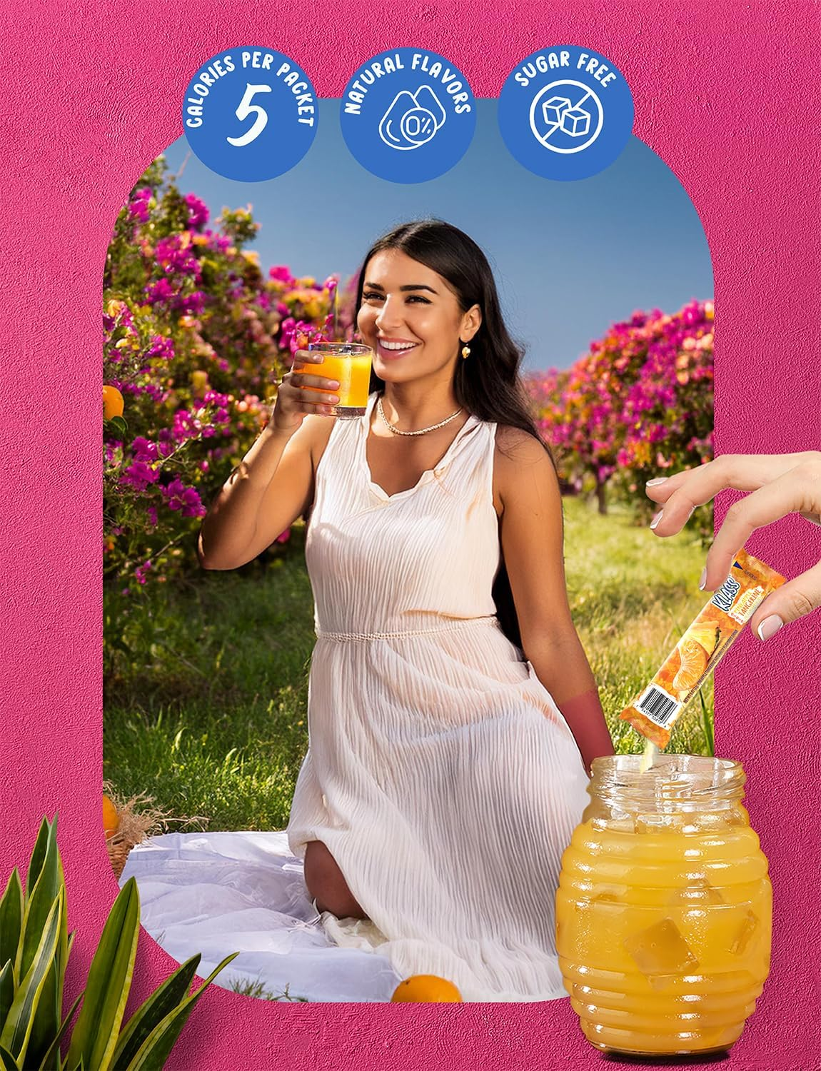 Klass Aguas Frescas Variety Pack - Cucumber Limeade, Strawberry Watermelon, Hibiscus Berries, Pineapple Tangerine (40 Total on the Go Packets) image number 4