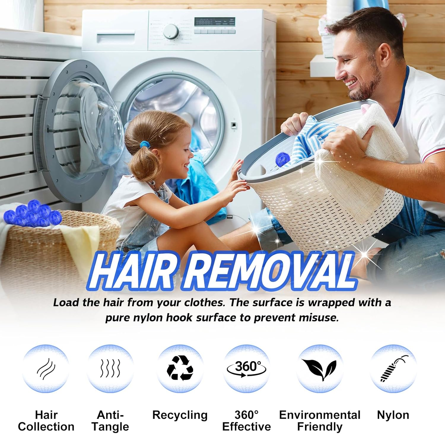 Pet Hair Remover for Laundry, 12 PCS - Reusable Dog & Cat Hair Remover Tool, Effectively Removes Pet Hair, Lint and Dander from Bedding and Clothing, Suitable for Washing Machines, Dryers image number 5