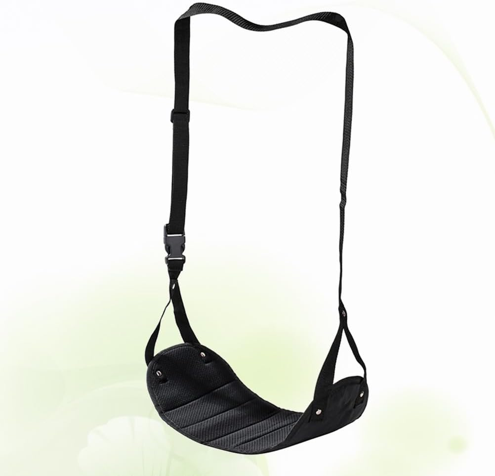 Airplane Foot Hammock - Lightweight Oxford Cloth Foot Rest for Long-Distance Travel, Office, and Plane | Black Double-Woven Mesh Design for Comfort and Relaxation image number 3