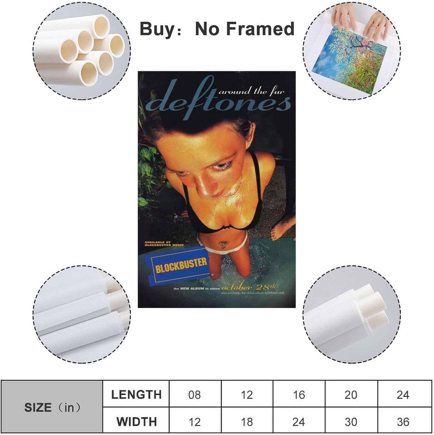 Art Deftones Music Canvas Poster Poster Canvas Painting Wall Art Picture Home Decor Print for Bedroom Living Room Dorm Study Bar Office 12X18Inch(30X45Cm) image number 4