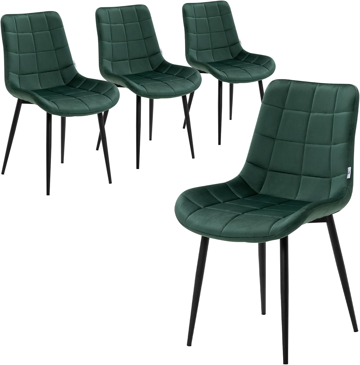 Contemporary Dining Chair Set of 4, Grey, Ergonomic, Sturdy Base, Metal Frame, Polyurethane Upholstery, Perfect for Dining Rooms