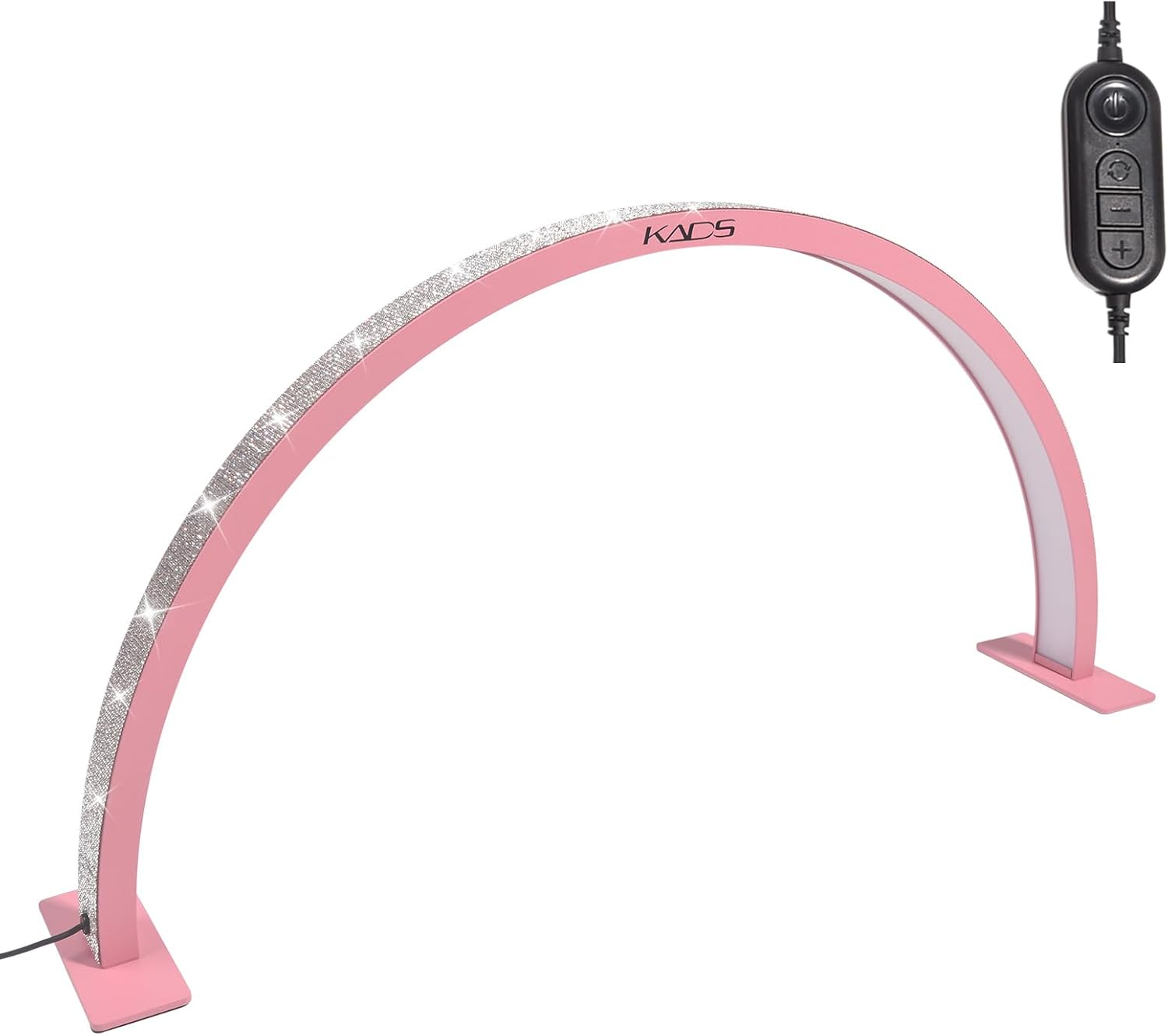 KADS Half Moon Nail Desk Lamp, Half Moon Light for Nail Desk, Lash Light for Eyelash Extensions with 3 Color Temperature 3000K-6500K for Manicure, Lash, Tattoo, Skincare (Large, White)