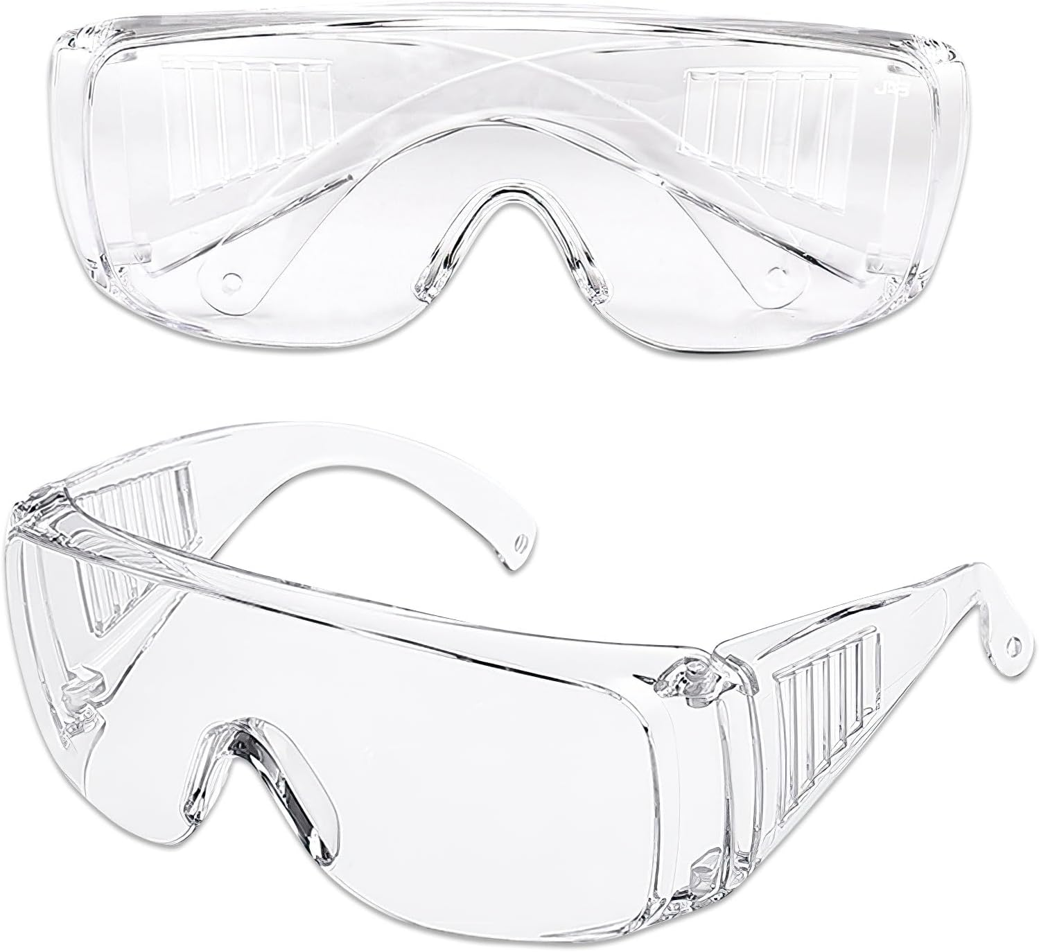 Safety Glasses, Work Safety Glasses, Pack of 2, Transparent Safety Glasses, Anti-Fog & Shatterproof, ANSI Z87.1 & EN 166, Uv-Resistant, Scratch-Resistant for Glasses Wearers, Laboratory, Chemistry image number 5