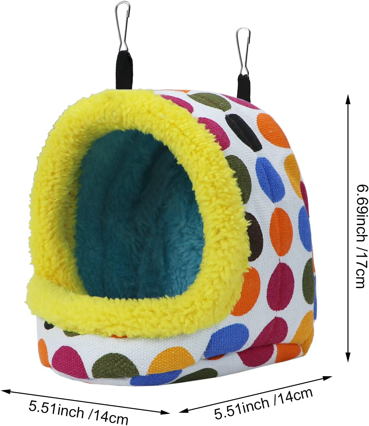 Bird Hanging Hammock Winter Warm Parrot Nest House Bed Plush Snuggle Pet Cave Hammock Toy for Conure Lovebird Budgie Parakeet Cockatiel Cage Accessory (Medium) image number 6