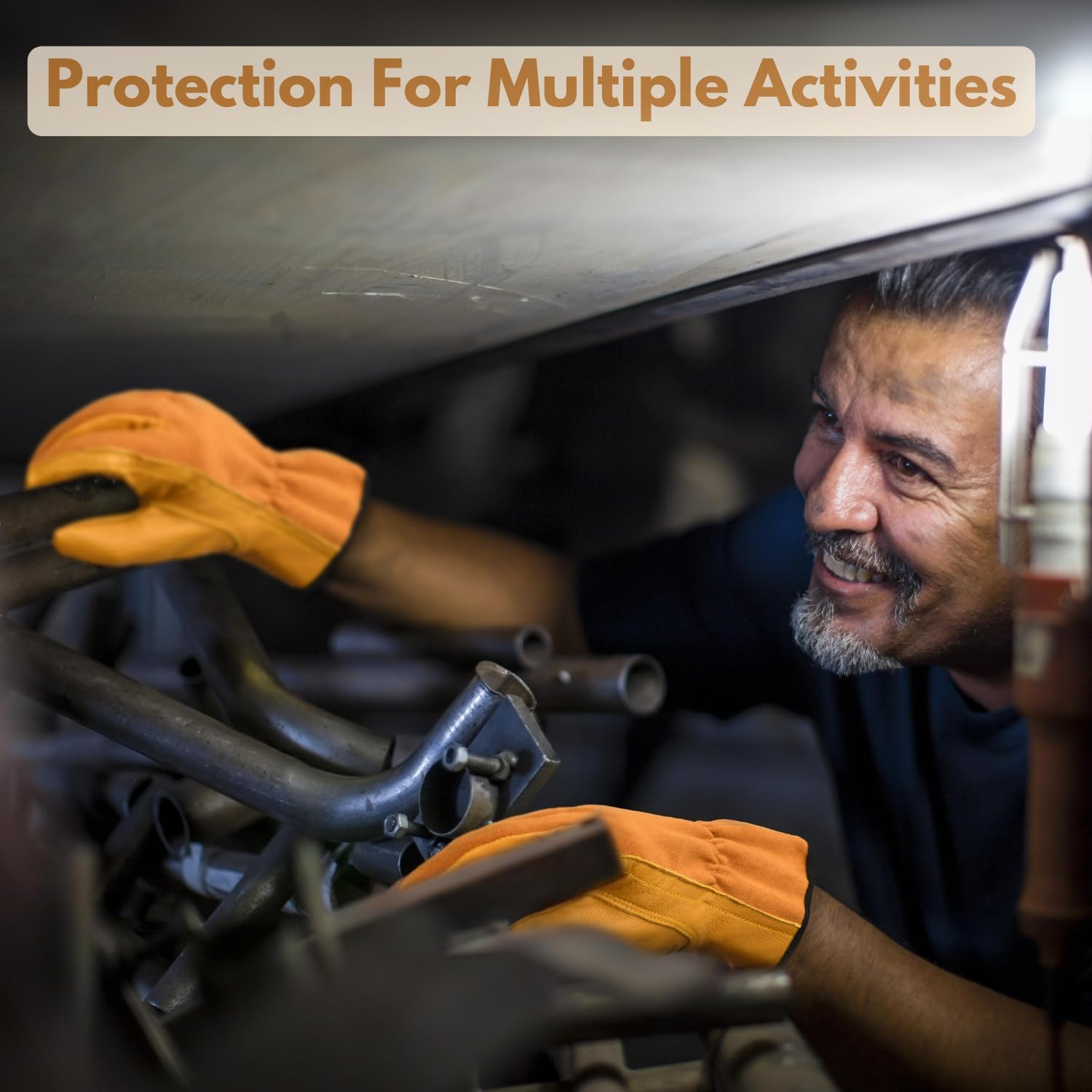 EVO Fitness Gardening Gloves for Men and Women Tough Thorn Proof Comfortable Breathable Protective Leather with Strong Grip Rigger Garden Work Safety Gloves - Long Green image number 3