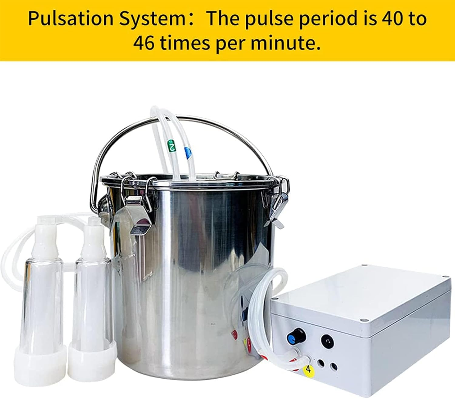 Rechargeable Direct Suction Milking Machine for Goats and Cows, 5L/10L Portable Home Milking Machine Cow Kit, Battery Operated Milker with Auto-Stop, Adjustable Suction, Milker for Small Farms image number 3