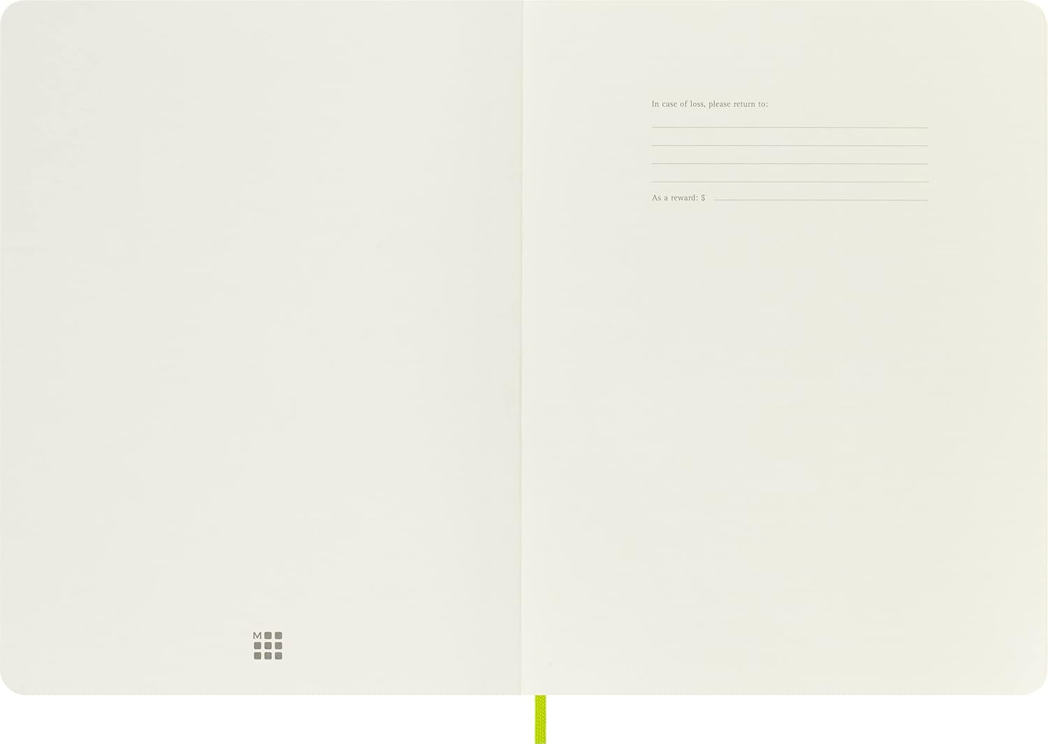 Moleskine Classic Soft Cover Plain Notebook, Lemon Green, Extra Large image number 2