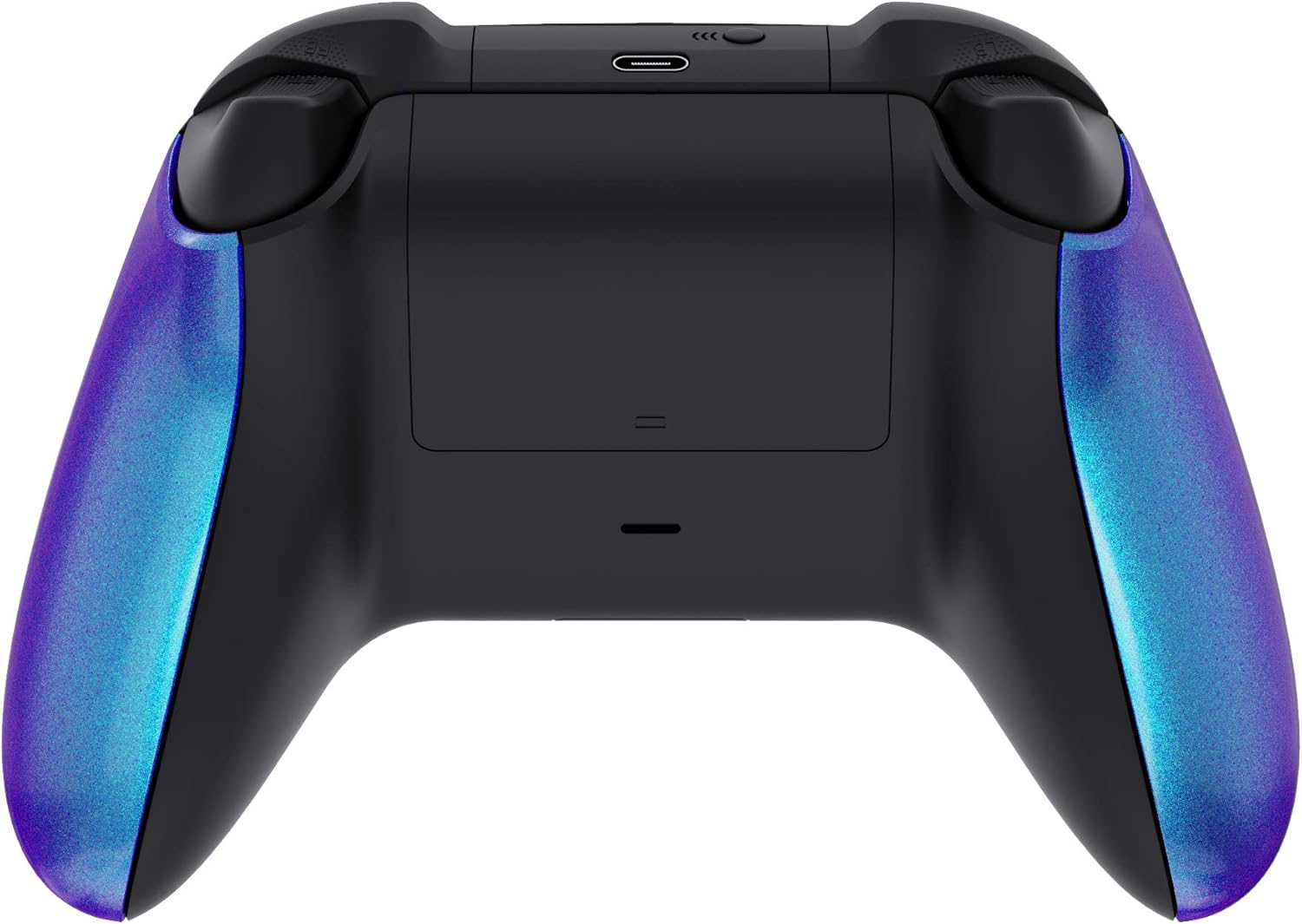 Extremerate Chameleon Purple Blue Back Panels, Comfortable Non-Slip Side Rails Handles, Game Improvement Replacement Parts for Xbox Series X/S Controller - Controller NOT Included - Chrome Silver image number 3