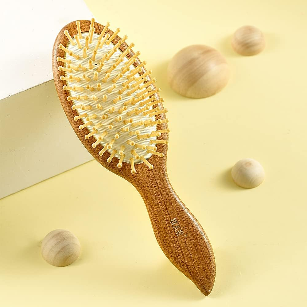 TAN MUJIANG Hair Brush Iroko Wood Scalp Massage YM image number 2