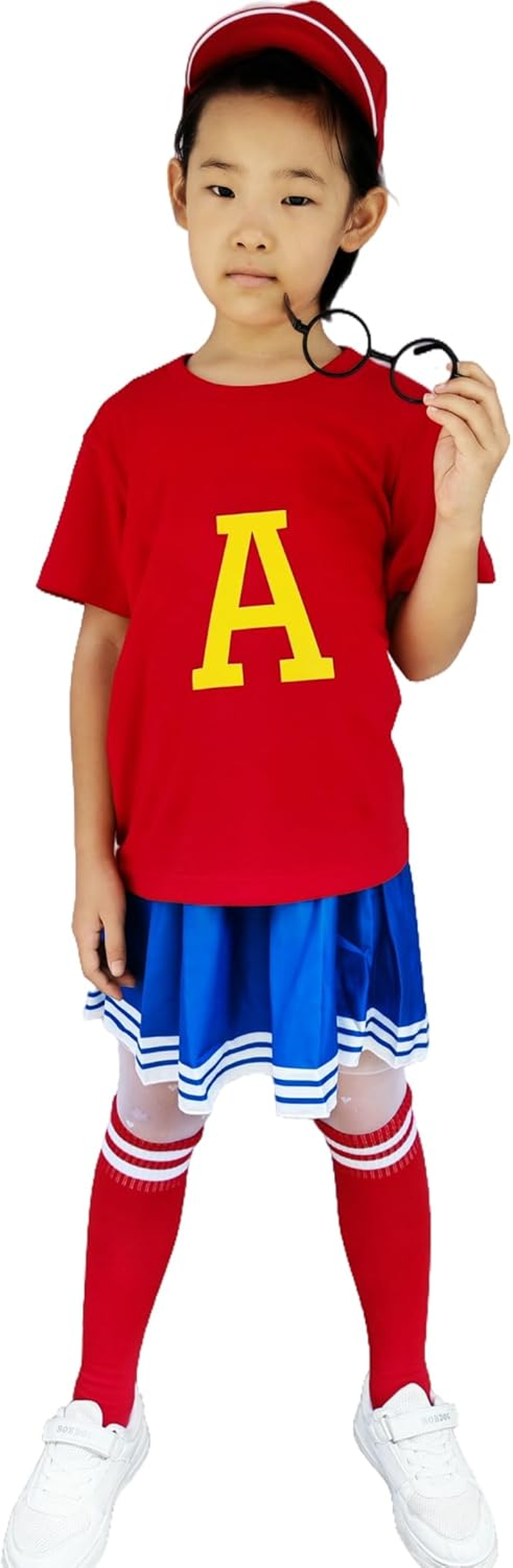 Halloween Costumes Kids Boys or Girls Alvin Book Week Costume with Tshirt Cap Soccer Socks and Glasses Frame image number 6