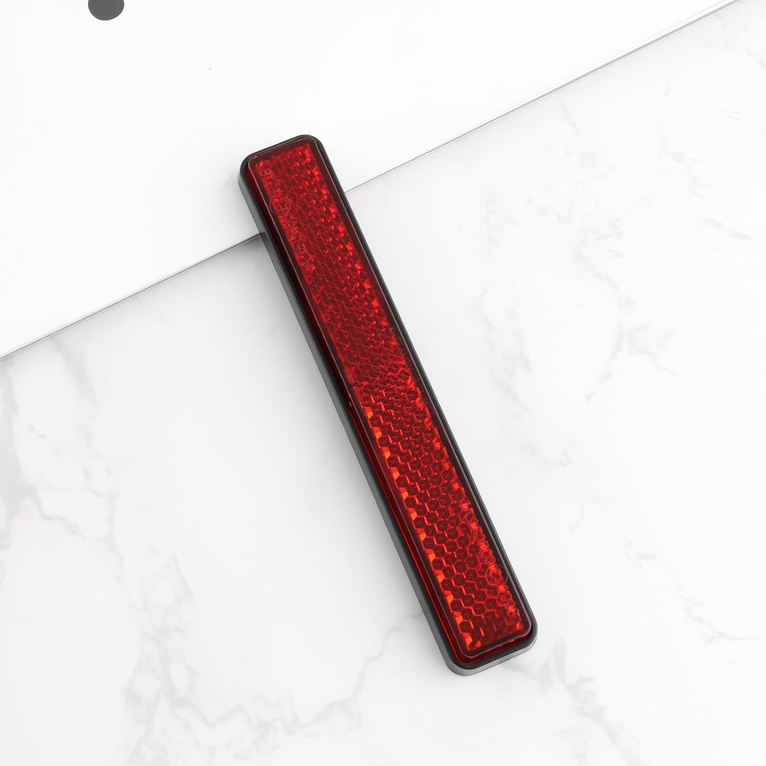 Emagtech 4Pcs Motorcycle Mini Reflector Cat'S Eye E-Mark 108X18X9 Mm Red Rear Reflector Self-Adhesive for ATV Motorcycle Bicycle