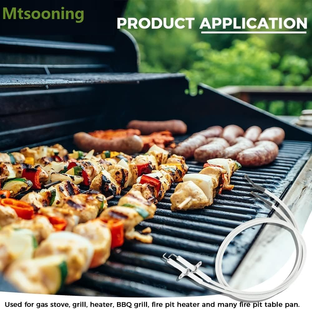 Mtsooning Igniter Ceramic Electrode, 2PCS Ceramic Igniter Electrode Replacement Parts, 27.5Inch Ignition Wire & Ceramic Spark Plug Ignition Electrode for BBQ Grill Burner Heater Fireplace image number 6