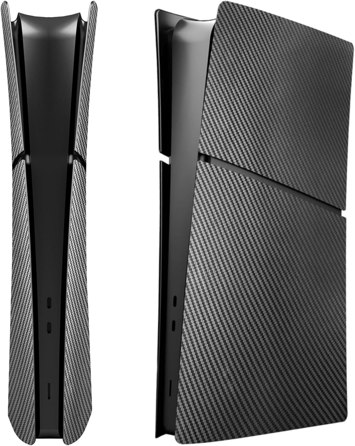 Slim Digital Edition Cover Plates for New PS5 Slim Console, Shell Panels Compatible with New Playstation 5 Slim Accessories Protective Replacement Faceplate (Black)