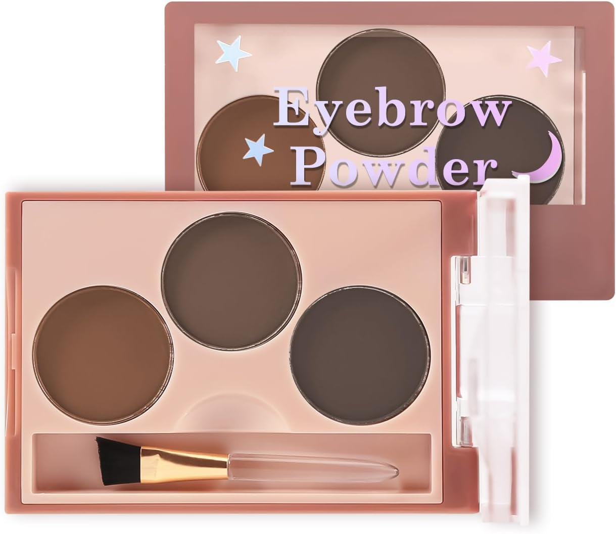 Boobeen 3 Colors Eyebrow Powder Makeup Palette, Eyebrow Shaping Kit, Beveled Brow Brush, Creates Perfectly Shaped 3D Brows - 02 image number 6