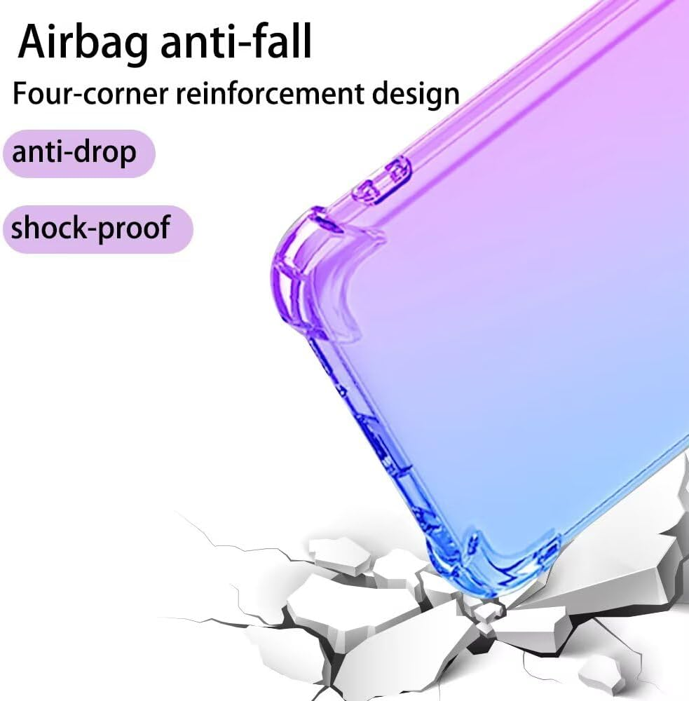 HONLEN Case for Smartphone, Compatible with Redmagic 10 Pro Case, (6.85 Inches) Transparent Gradient Design TPU Silicone Mobile Phone Case, Reinforced with Four Corners Cover Pink Green image number 3