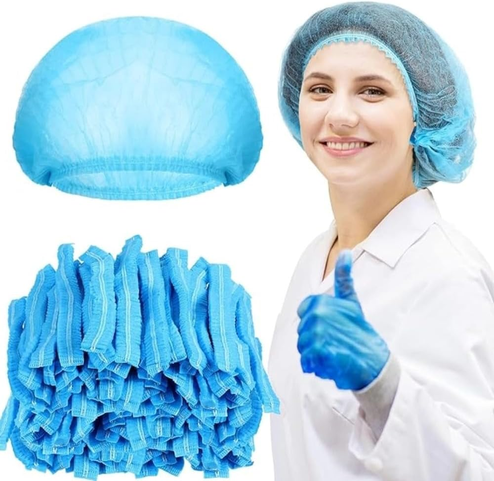 Poemtian 100PCS Disposable Hair Net Caps, Disposable Breathable Fluffy Hat Hair Net Hair Sleeves, Perfect for Sleeping Hair Nets, Hair Nets Food Service,Personal Care image number 3