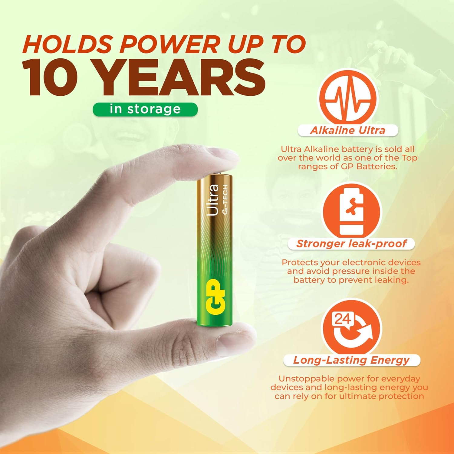 AAA Batteries Pack of 36 by GP AAA Batteries Ultra Alkaline - 10 Year Shelf Life, Ideal for Everyday Hungry Devices, Long Lasting Power, Anti-Leakage Technology |Aka Micro, Mini, LR03, MN2400, 24A image number 3