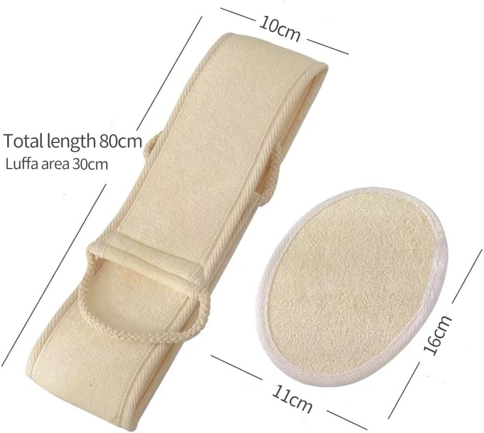 Loofah Dual-Sided Bath Set - Exfoliating Back Scrubber & Gentle Wash Sponge, Natural Plant Fiber Body Scrubber for Smooth Skin image number 5