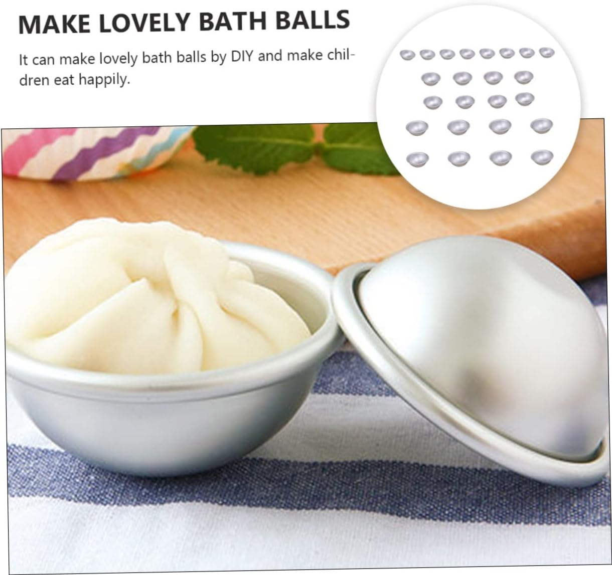 24Pcs Semicircular Bath Salt Mold Diy Bath Ball Baking Mold Set Multi-Size Sphere Moulds for Shower Making image number 4