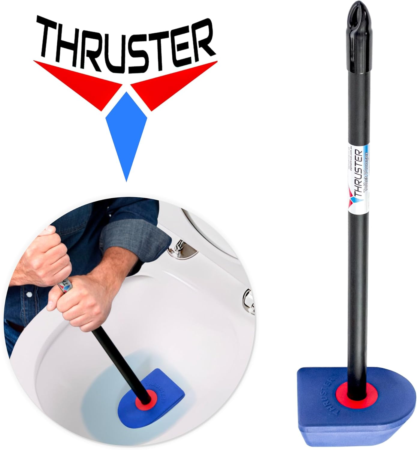 Thruster Toilet Plunger &ndash; Unblocks Horseshoe-Shaped Toilets Fast | No Splash | Heavy-Duty Seal | Designed for Modern UK -AU Toilets image number 4