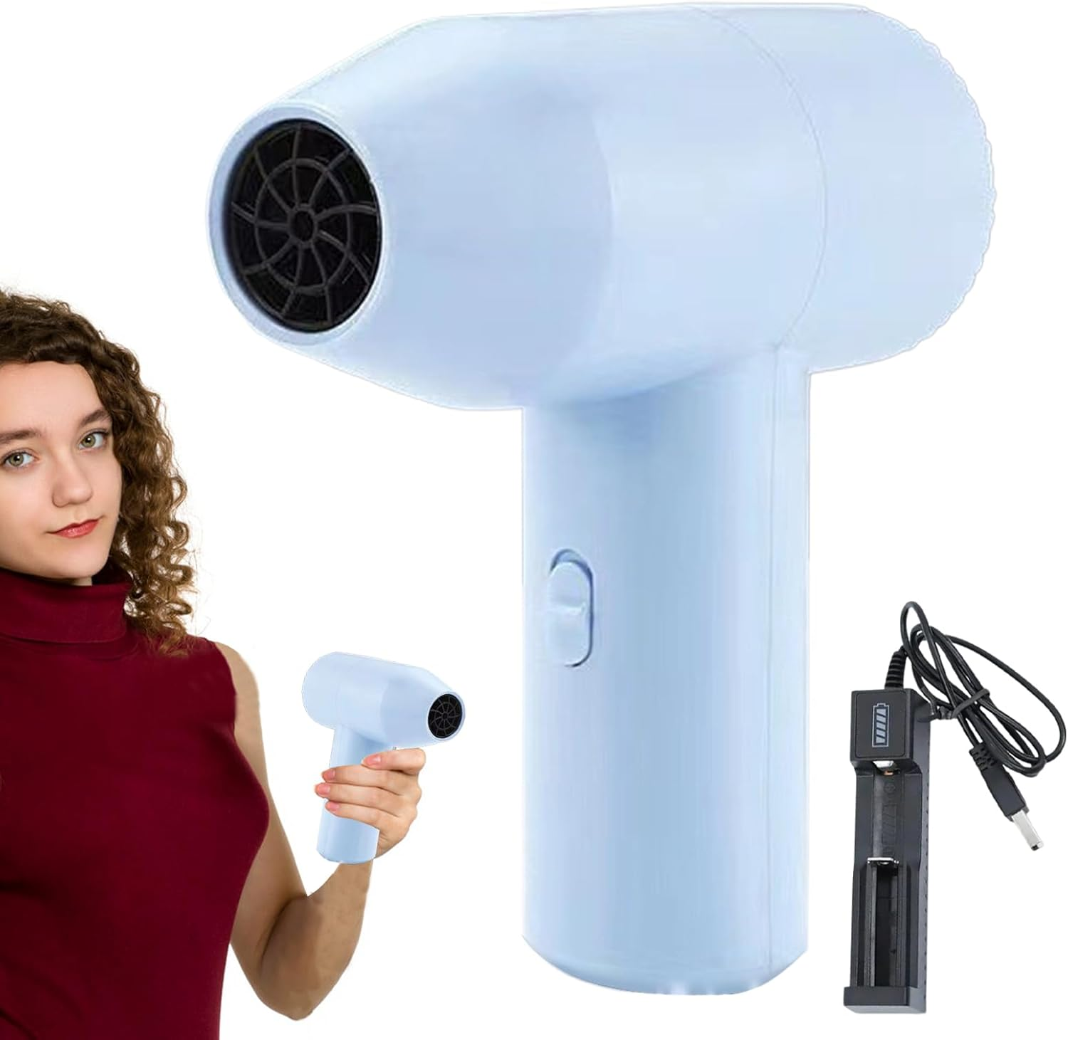Cordless Dryer for Artists | Rechargeable Handheld Artist Airdryer | USB Charging Quiet Wireless Hair Dryer, Fast Drying, Easy to Use,Saving Spaces, Gentle Safe, for Watercolour, Art Classroom image number 2
