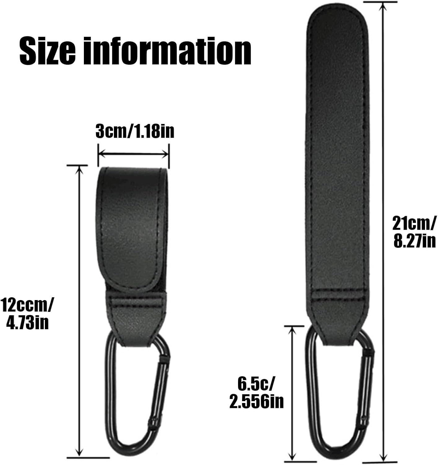 Yxvyxymyxxg​ Stroller Hooks with Dual Attachment - 5Pcs,Adjustable Hooks with Velcro & Carabiner, for Diaper Bags, Groceries and Purses, Fits Most Stroller Models