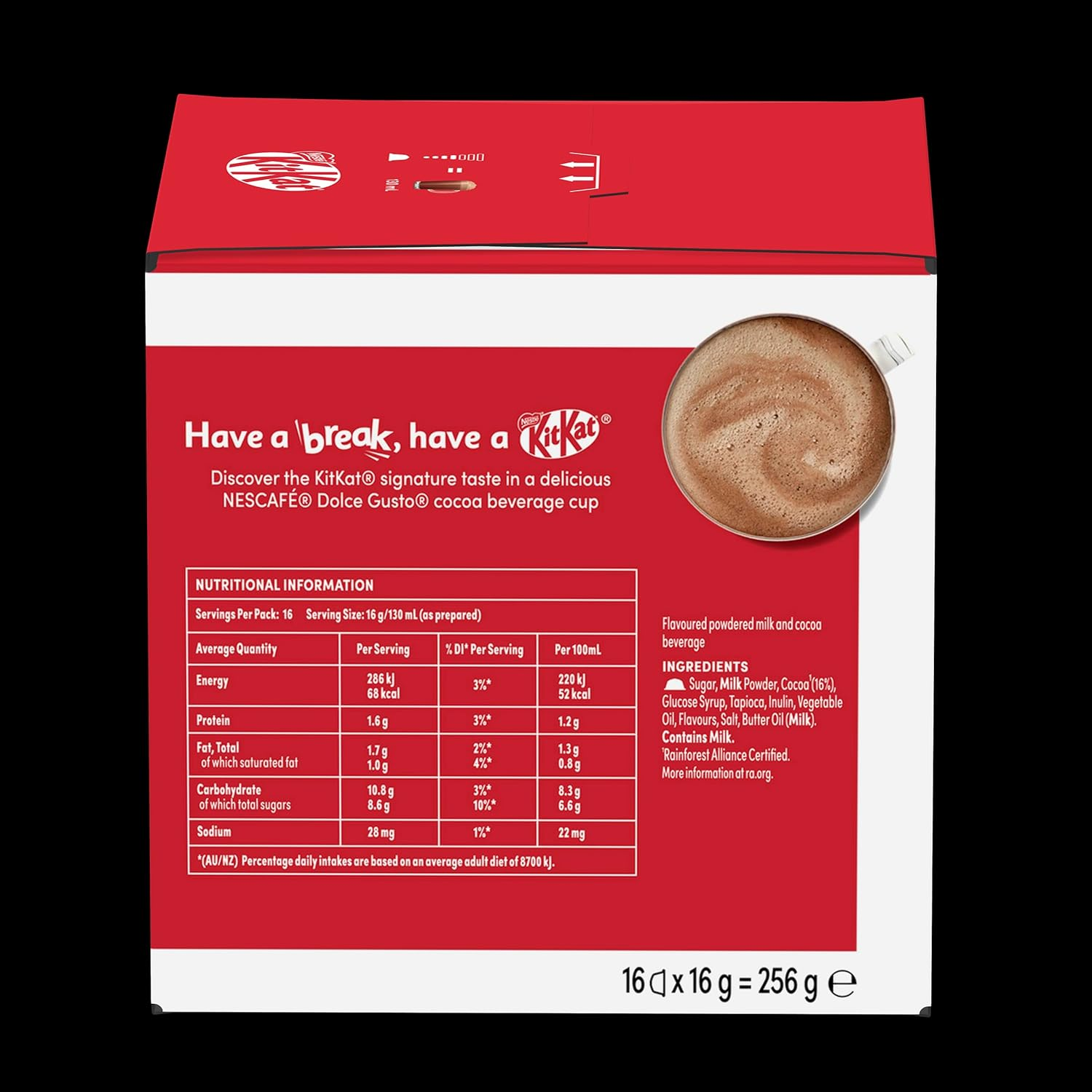 NESCAF&Eacute; DOLCE GUSTO Kitkat Hot Chocolate 48 Capsules (Pack of 3) image number 2