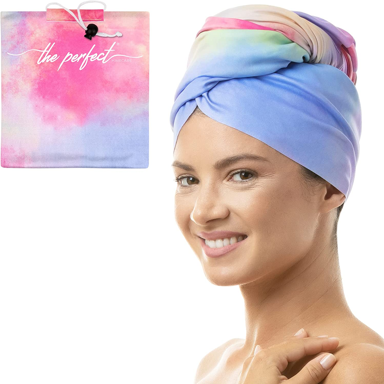 Microfibre Hair Towel Wrap for Women - Absorbent Quick Drying Turban for Wet, Curly, and Long Hair for Women, Girls, and Kids - anti Frizz - the Perfect HAIRCARE - Black