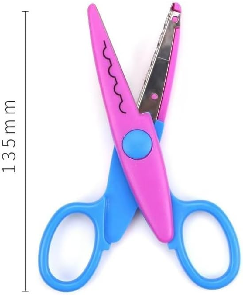 Paper Edge Scissors Set 6 PCS Craft Scissors Decorative Craft Art Scissors Set,Safety Design Art Zigzag/Wave/Stamp/Castle Scissors for Crafting/Photo Decoration/Diy Scrapbook/Greeting Cards,Etc image number 3