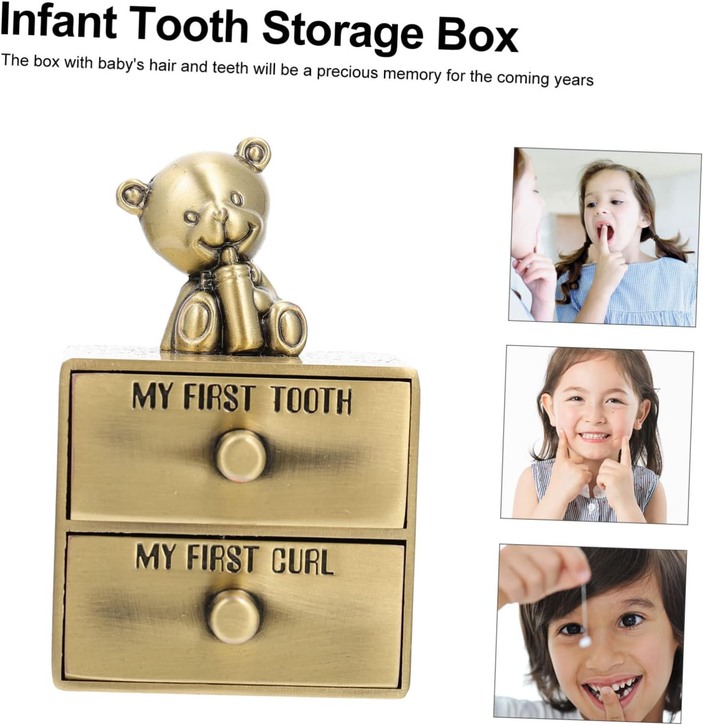 Sosoport Boys and Girls Deciduous Teeth Storage Box Teeth Keepsake Box for Fetal Memory in Style for Newborn